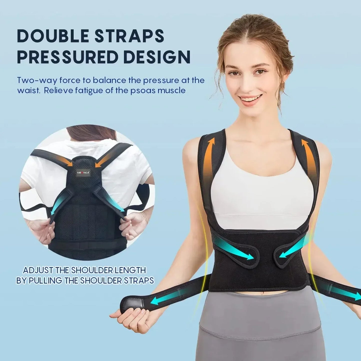 Transform Your Posture with Our Adjustable Posture Corrector - Ultimate Back Support for Men and Women, Lightweight and Invisible for All-Day Comfort