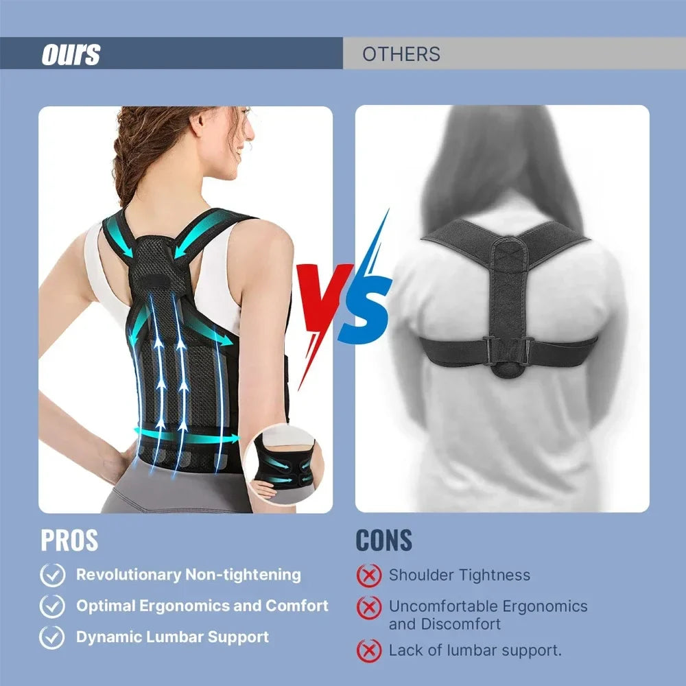 Transform Your Posture with Our Adjustable Posture Corrector - Ultimate Back Support for Men and Women, Lightweight and Invisible for All-Day Comfort